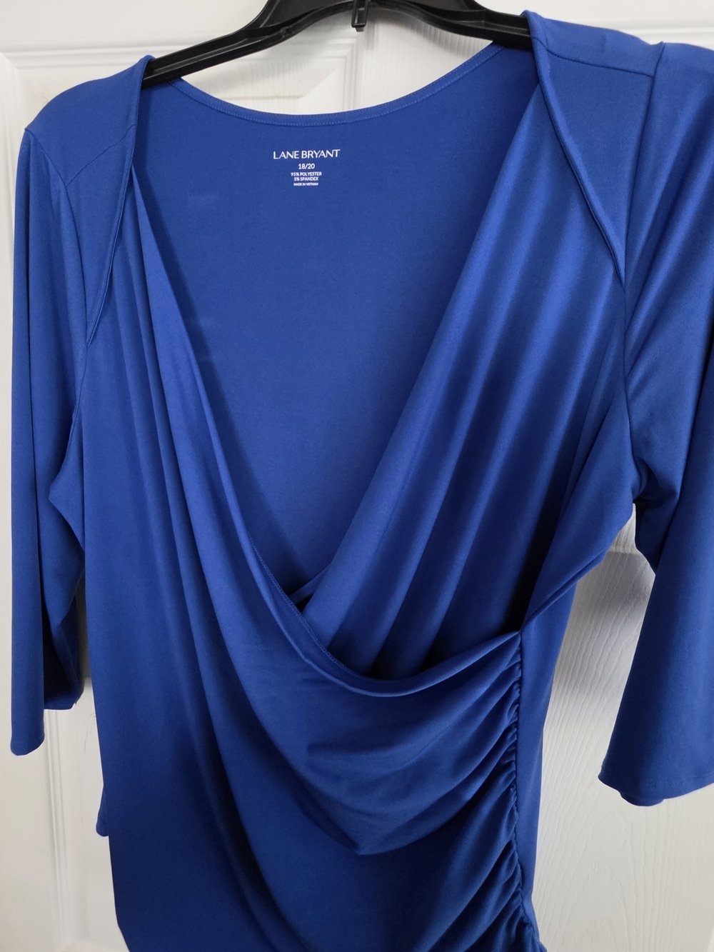 Lane Bryant Cobalt Blue Draped V-Neck Long Sleeve Top 18/20